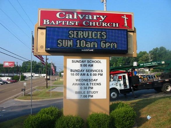 Church Sign with Led display by Orwein Sign