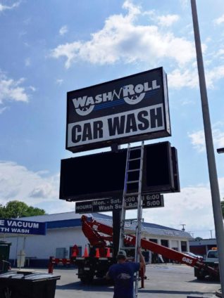 Wash N Roll Car Wash Electronic Message Center Digital Sign