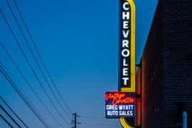 Vintage Corvette Chevrolet Neon Sign in Summerville, GA