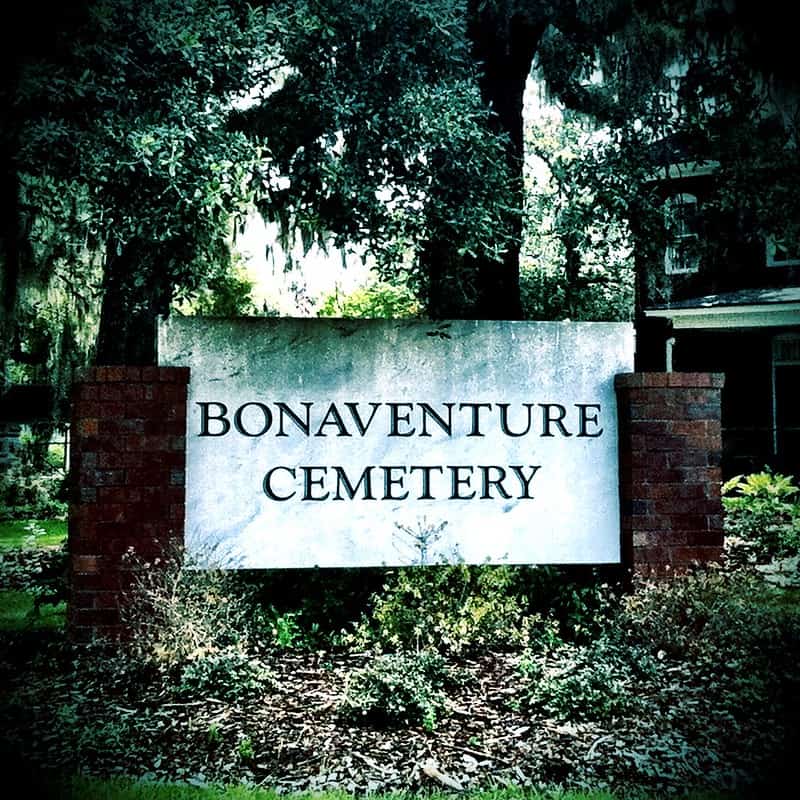 Sign for Bonaventure Cemetery, Savannah, Georgia
