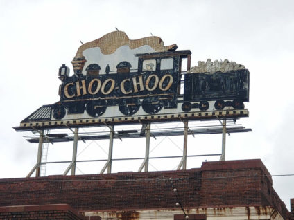 Historic Chattanooga Choo Choo neon sign on rooftop in Chattanooga, Tennessee