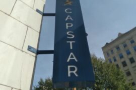 Capstar blade sign manufactured and installed by Ortwein Sign in Chattanooga, Tennessee.