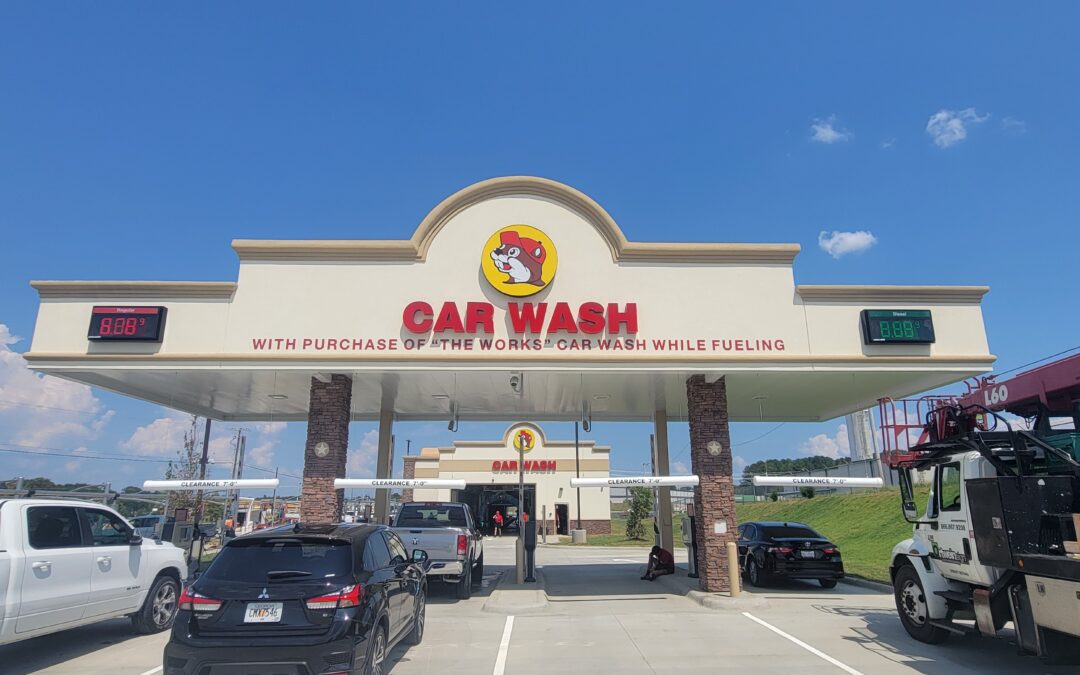 Buc-ee's Car Wash Sign installed by Ortwein Sign