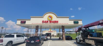 Buc-ee's Car Wash Sign installed by Ortwein Sign