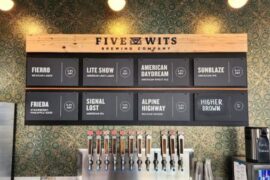 Menu board for bar