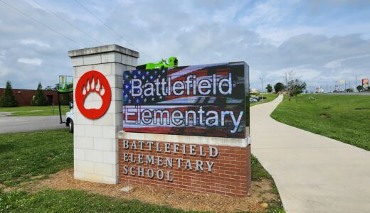 Battlefield Elementary's monument sign with LED message center (EMC)