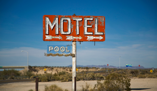 Worn old motel signage