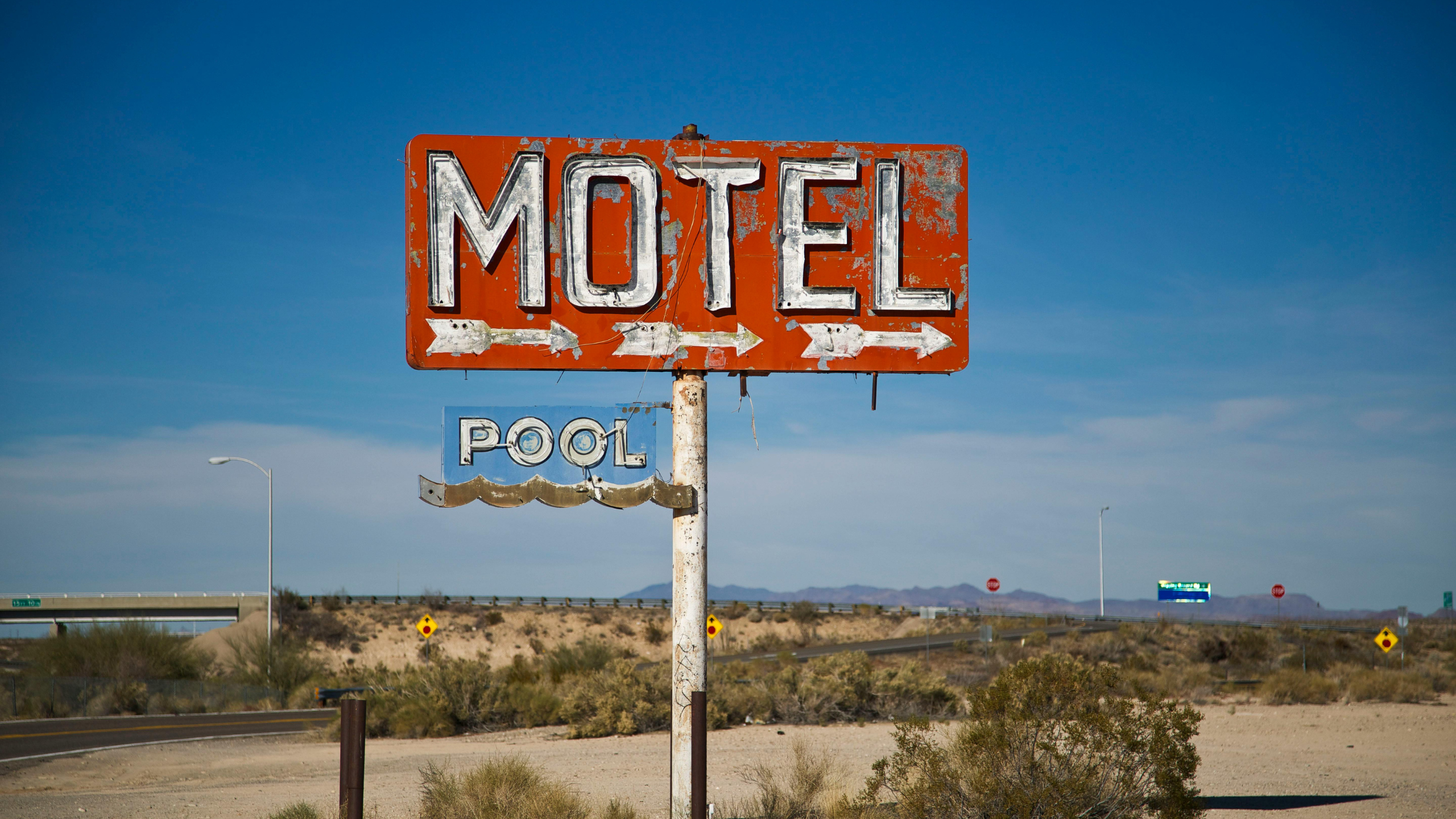 Worn old motel signage