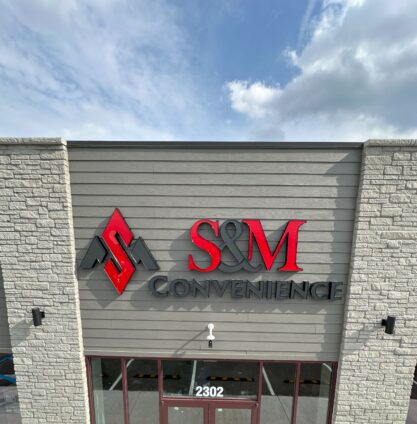 s-m-convenience-store-channel-letter-signage S&M Convenience Store Signage fabricated by Ortwein Sign