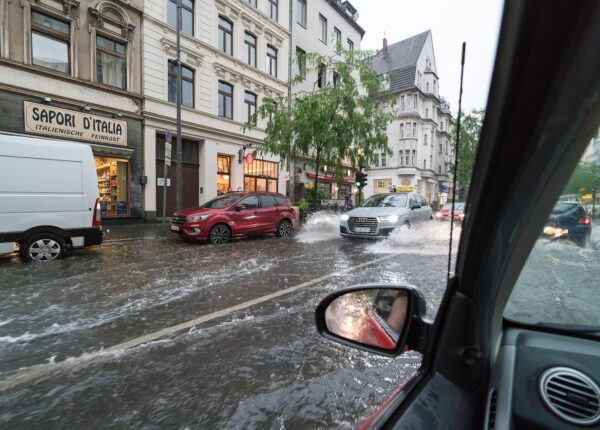 Flooded city of Cologne