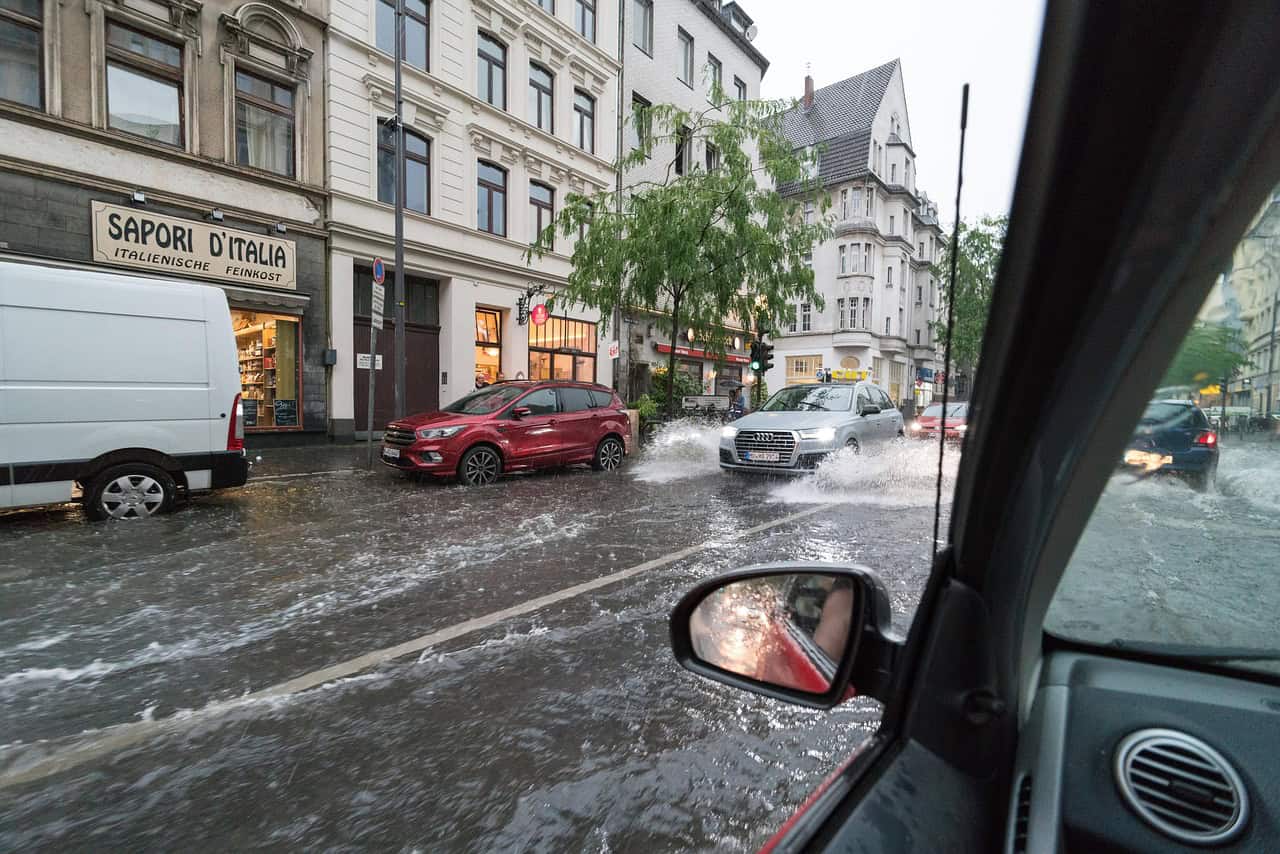 Flooded city of Cologne
