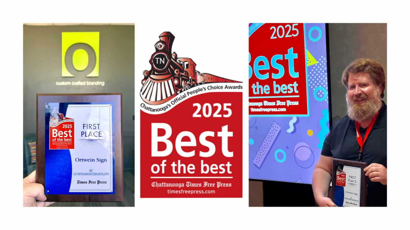 Ortwein Sign's recognized as the 2025 Best of the Best winner for Sign Printing / Manufacturing / Installation
