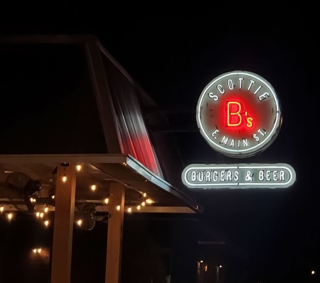 Scottie B's neon sign fabricated by Ortwein Sign
