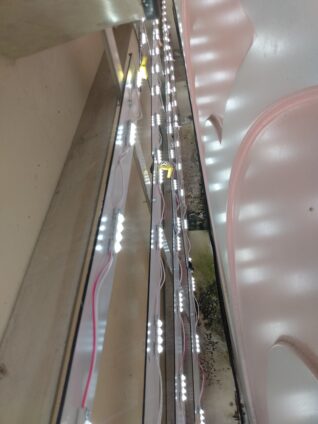 Interior view of a sign powered by LED