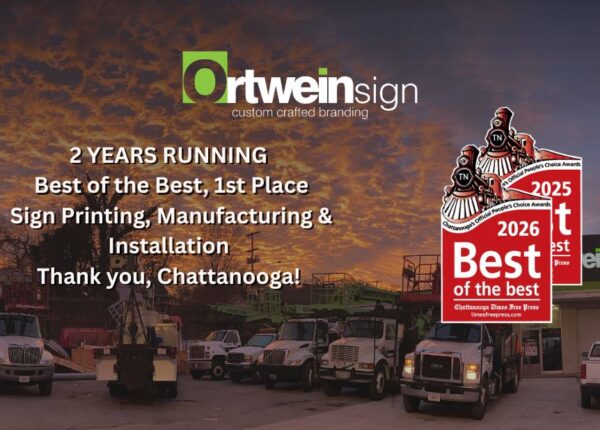 Ortwein Sign wins Best of the Best for Sign Printing / Manufacturing / Installation for the 2nd year in a row!